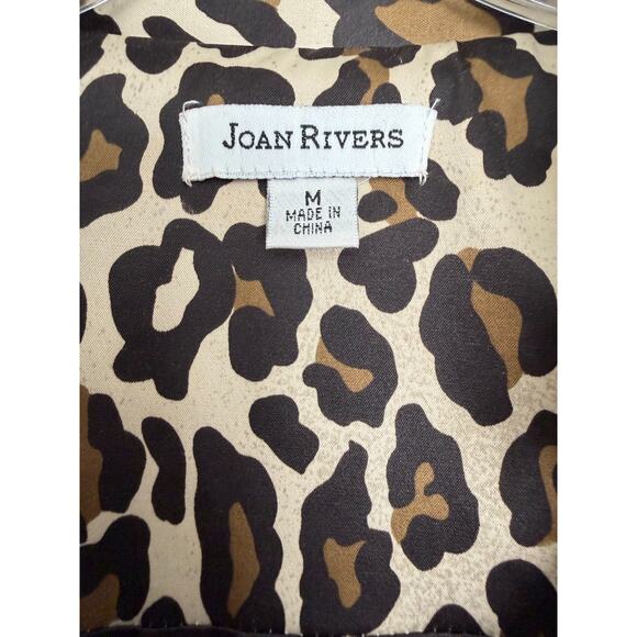 Joan Rivers Leopard Trench Coat Jacket Double Breasted Belted Rain Resistant SzM - Picture 2 of 13